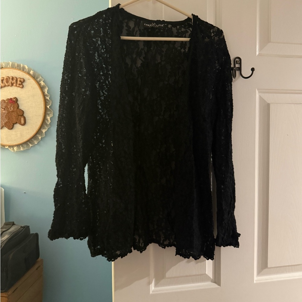 Carole Little Black Lace Top